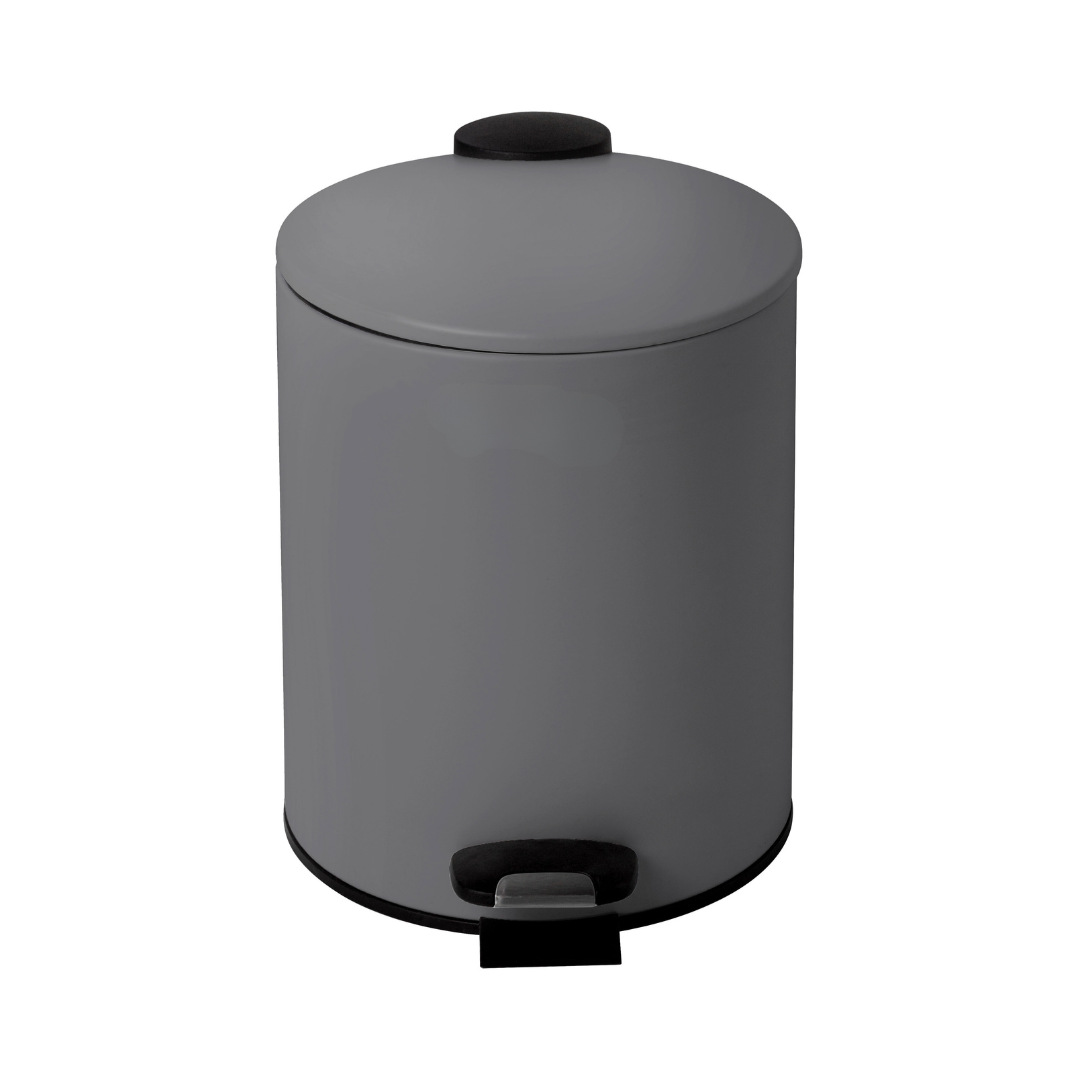 H&B Thin Lid Pedal Bin 3L - Grey Home and beyond