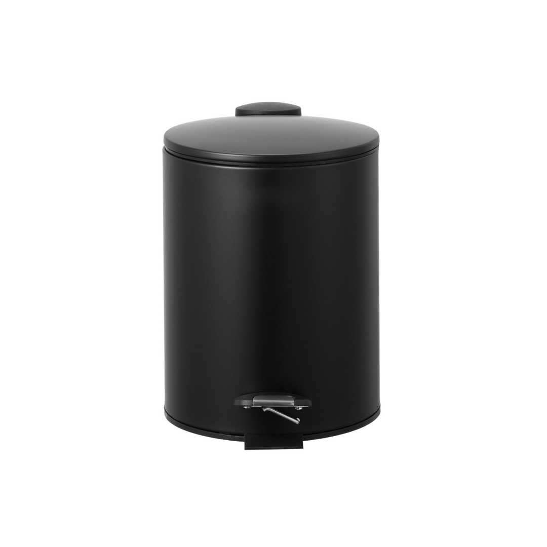 H&B Thin Lid Pedal Bin 3L - Black Home and beyond