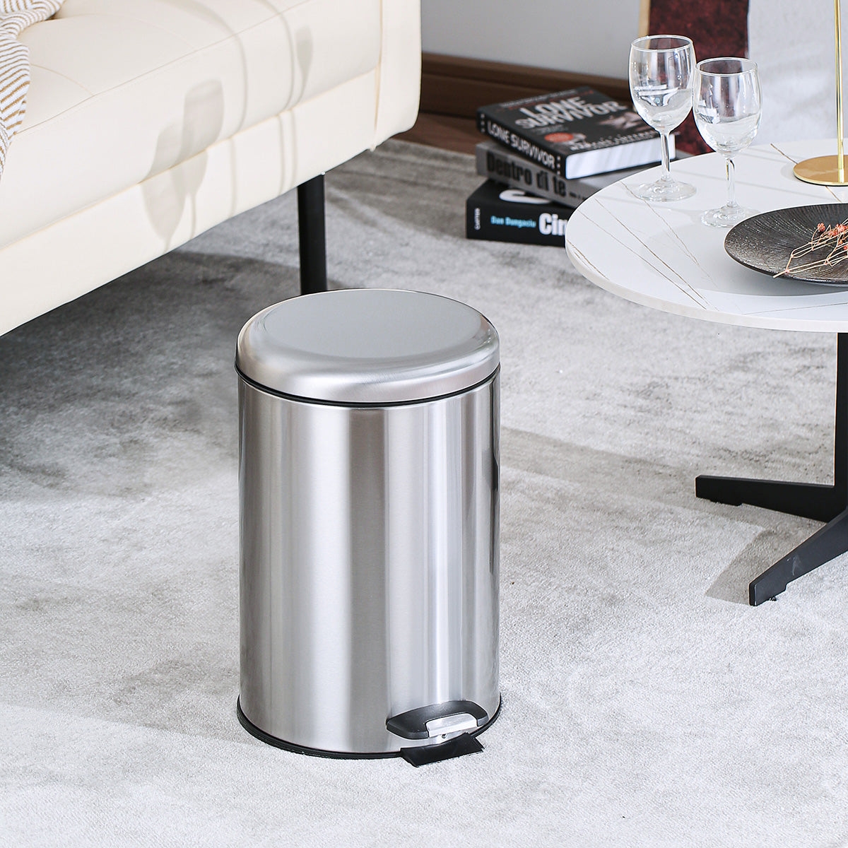 H&B Moon Lid Pedal Bin Home and beyond
