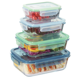 H&B 4 Pc Glass Lock Food Storage Set Home and beyond