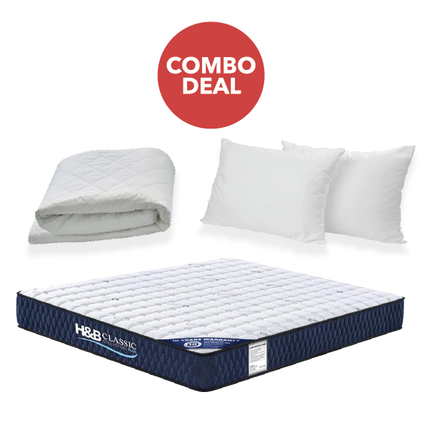 King Classic Mattress + Mattress Protector + Pillows COMBO DEAL (Copy) Home & Beyond