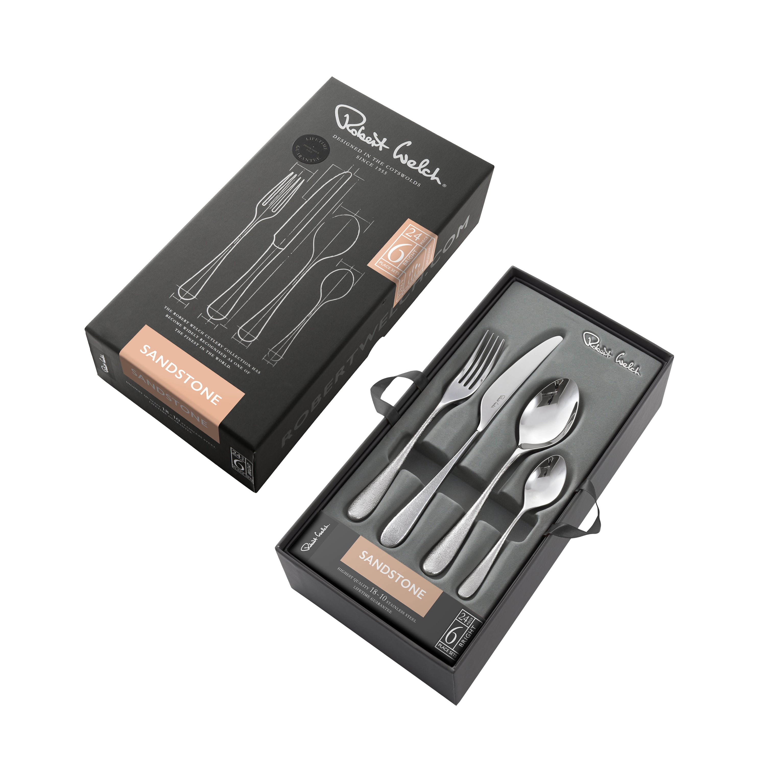 Robert Welch Sandstone (BR) V 24 Piece  Cutlery Set Robert Welch