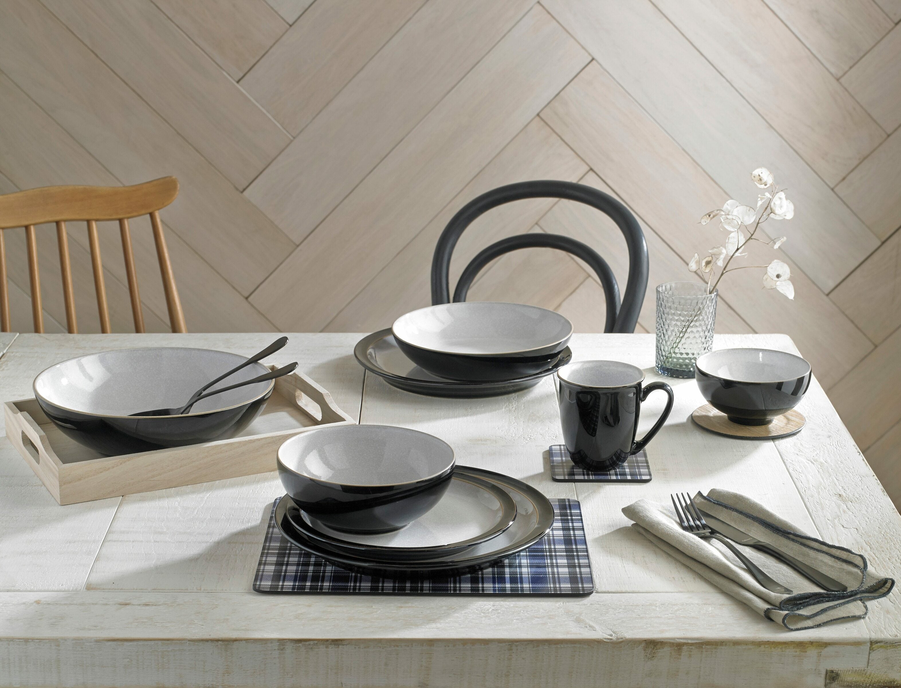 Elements Black 4 Piece Pasta Bowl Set Denby