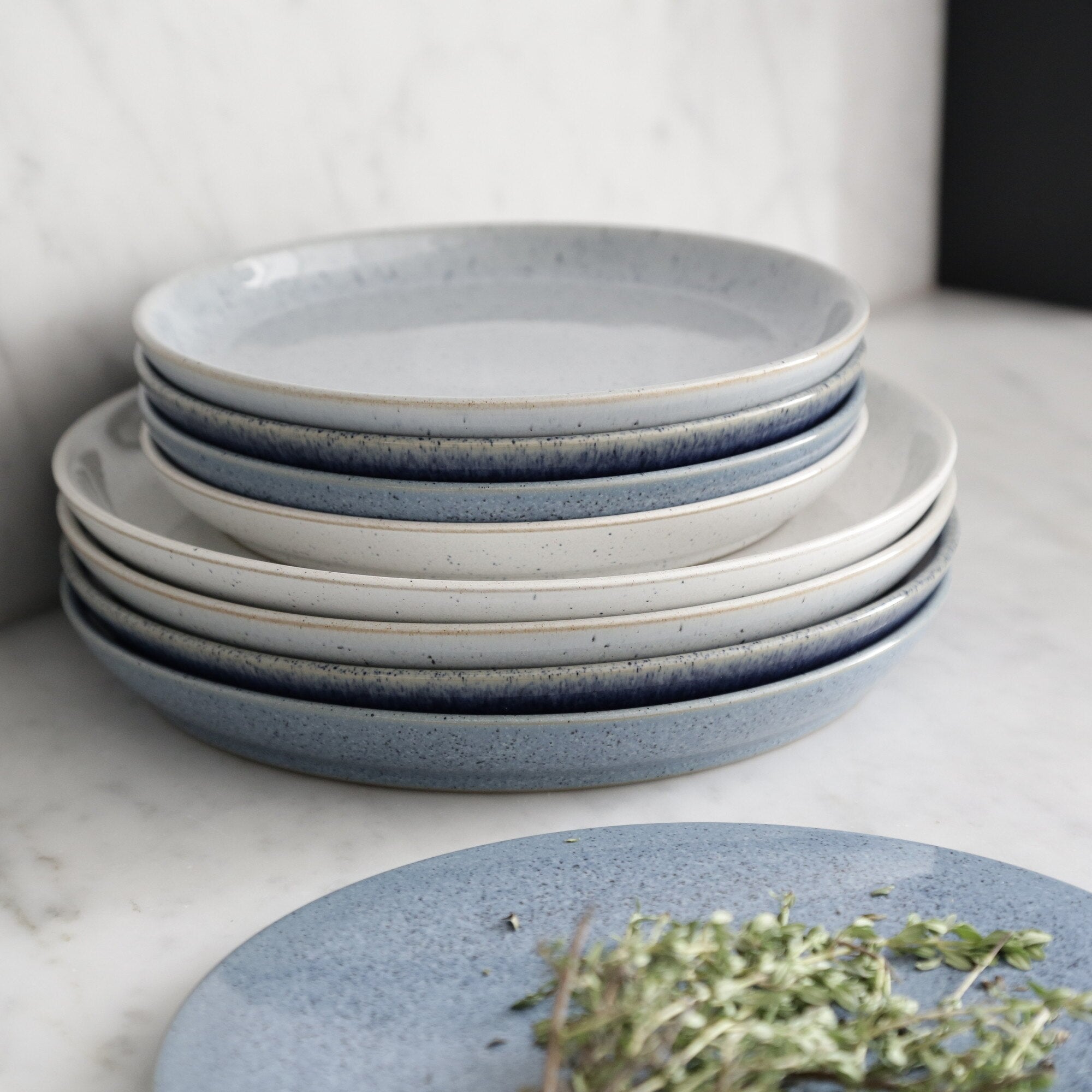 Studio Blue 4  Piece Coupe Dinner Plate Set Denby