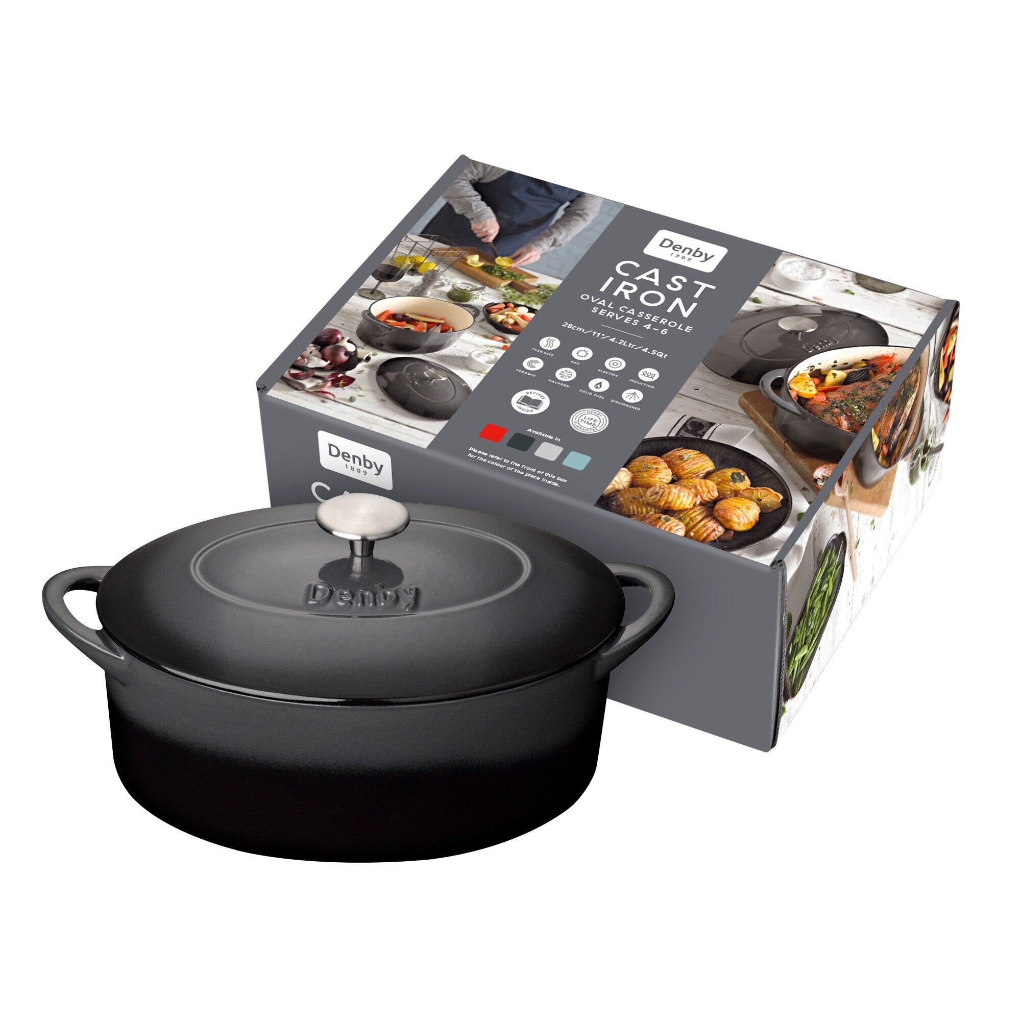 Halo CAST IRON 28CM OVAL CASSEROLE Denby