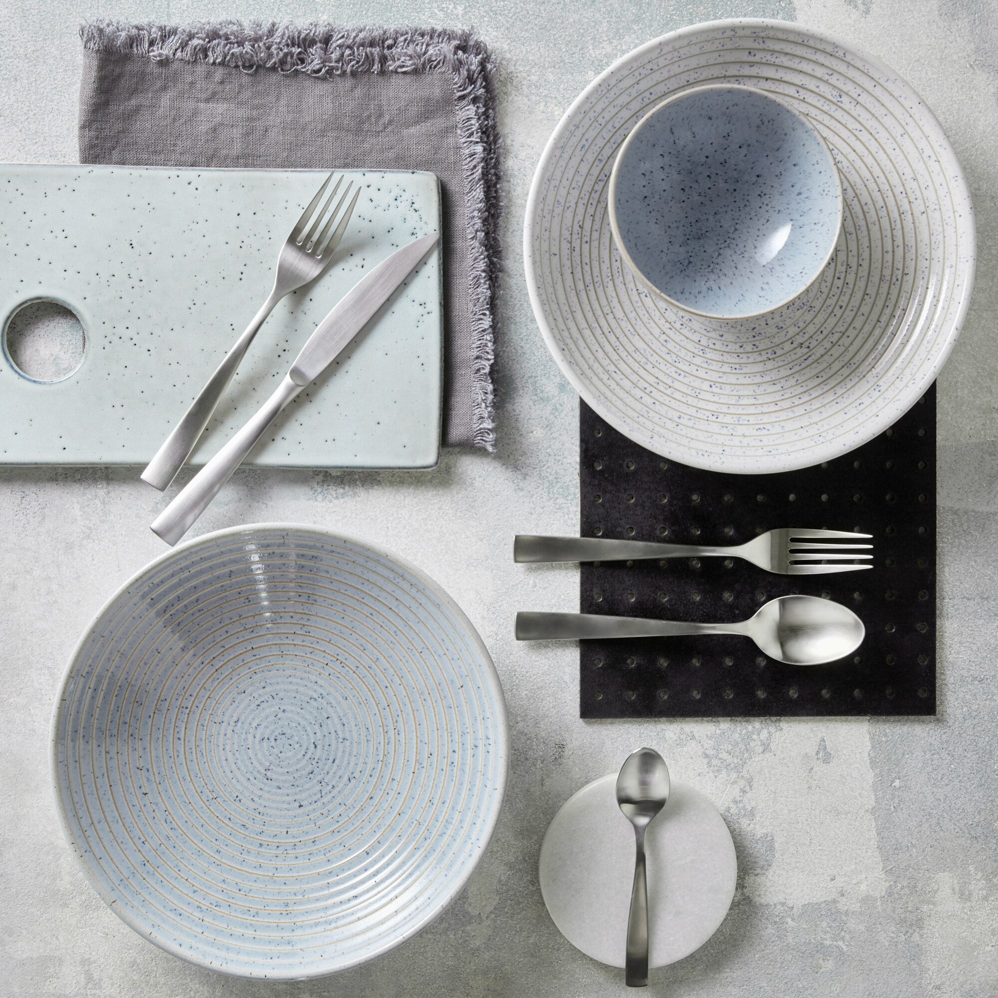 Studio Blue Chalk Medium Ridged Bowl Denby