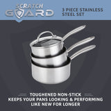 Prestige Scratch Guard Stainless Steel Saucepan Set, 3 Pcs Home and beyond