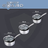 Prestige Scratch Guard Stainless Steel Saucepan Set, 3 Pcs Home and beyond