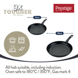 Prestige  9 x Tougher Aluminium Frypan Twin Pack, 21cm & 29cm Home and beyond