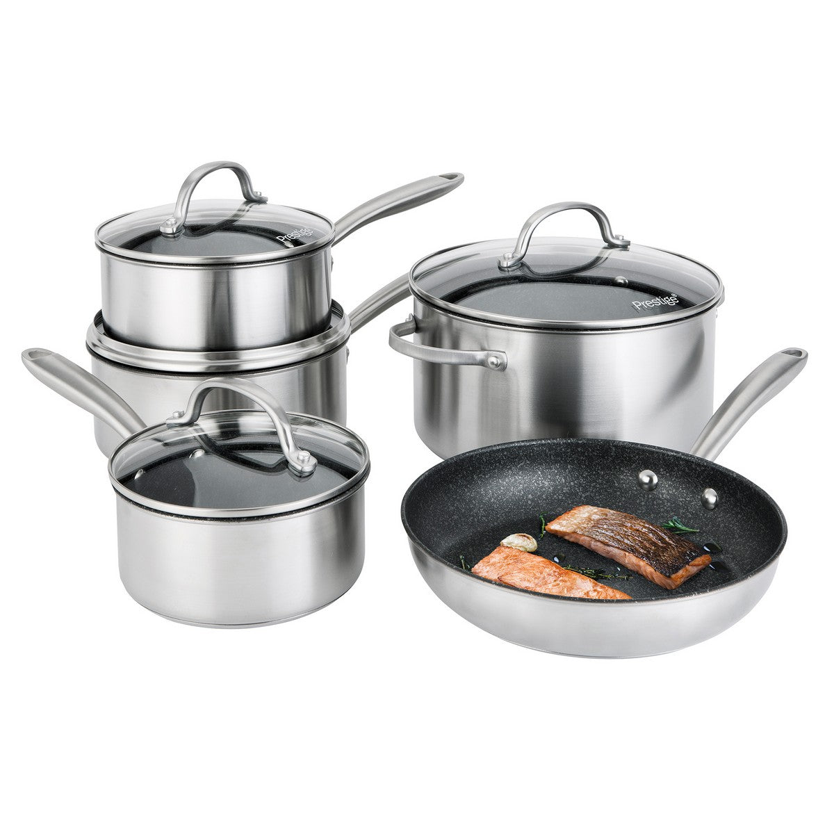 Prestige Scratch Guard Stainless Steel Cookware Set, 5 Pcs Home and beyond