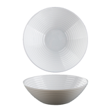 H&B 4PC OPAL SERVING BOWL SET RIBBED WHITE Home & Beyond