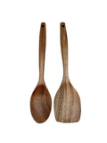 H&B ACACIA WOODEN COOKING UTENSILS 2PC SET