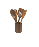 H&B ACACIA WOODEN COOKING UTENSILS 5 PC SET