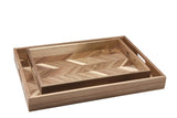 H&B CHEVRON WOODEN TRAY SET Home and beyond