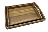 H&B RUSTIC WOODEN TRAY SET Home and beyond