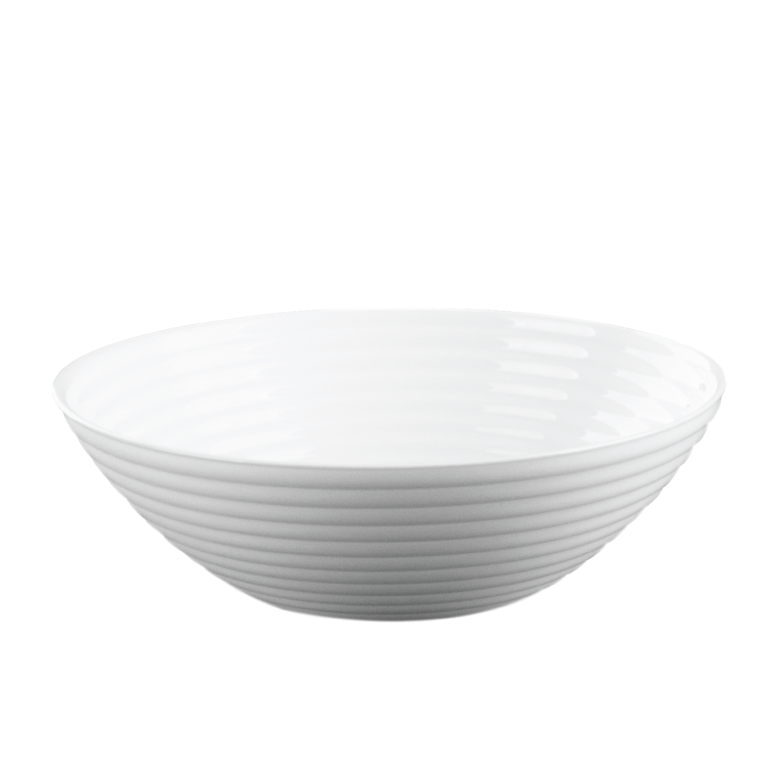 H&B 4PC OPAL SERVING BOWL SET RIBBED WHITE Home & Beyond