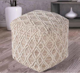 TANITH POUF IVORY/GREY 40 X 40 X 40 CM Home & Beyond