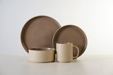 H&B 24 PC STONEWARE DINNER SET SANDSTONE BROWN