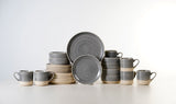 H&B 24 PC STONEWARE DINNER SET LUNAR SWIRL