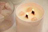 Serenity Crystal Candle - Rose Quartz (300g) Home and beyond