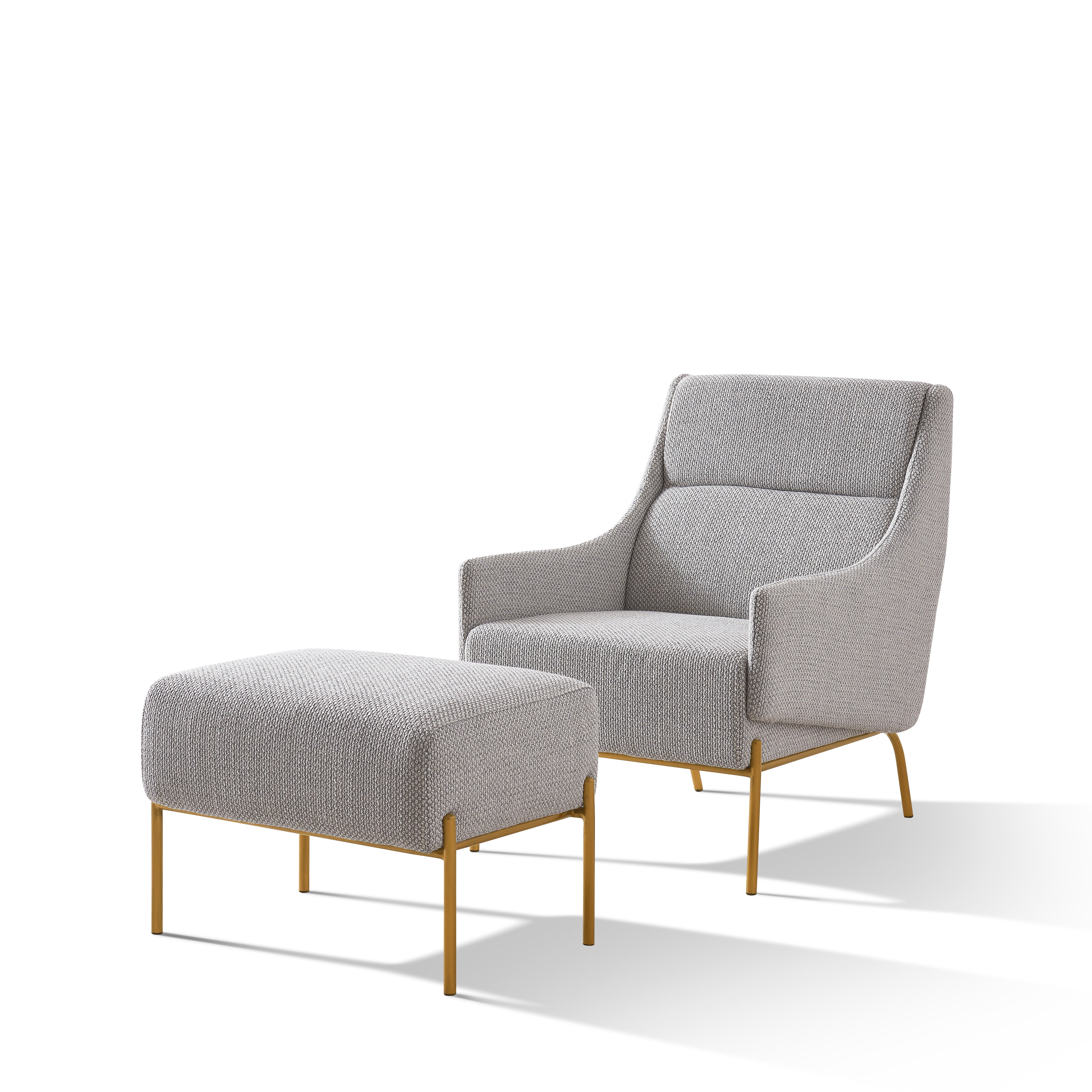 Zoe Chair with Ottoman Grey – Home and Beyond