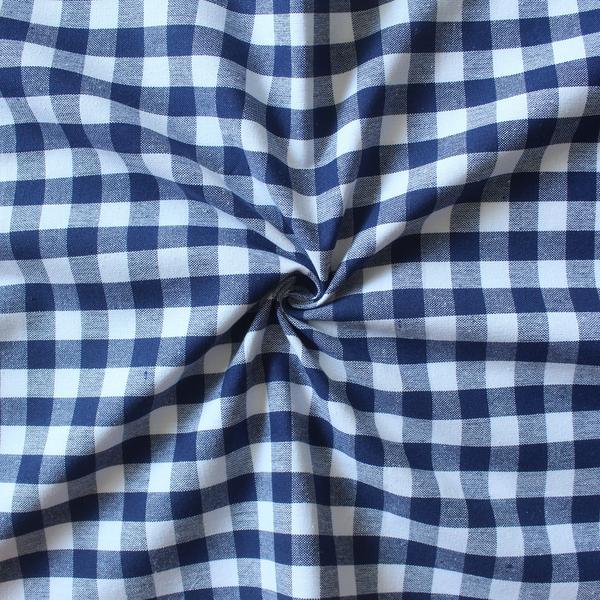 COOKING APRON GINGHAM CHECK BLUE WITH SOLID Home and beyond
