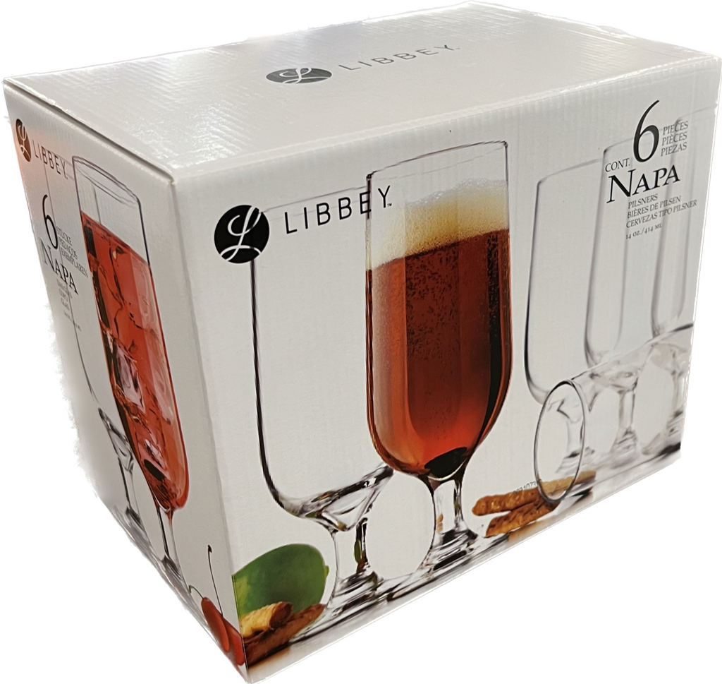 PILSNER BEER GLASS 3730IN 6 PC SET 14OZ/414ML Libbey