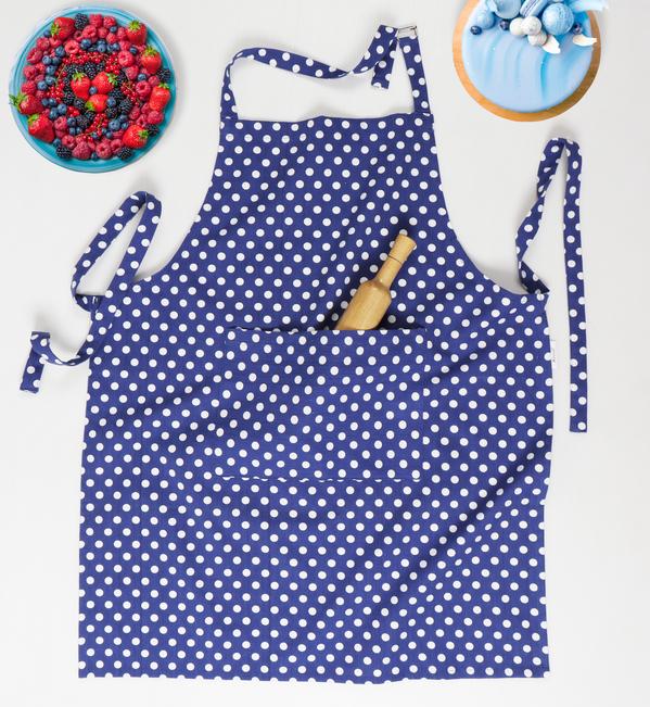 COOKING APRON POLKA DOT BLUE Home and beyond