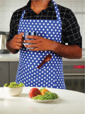 COOKING APRON POLKA DOT BLUE Home and beyond