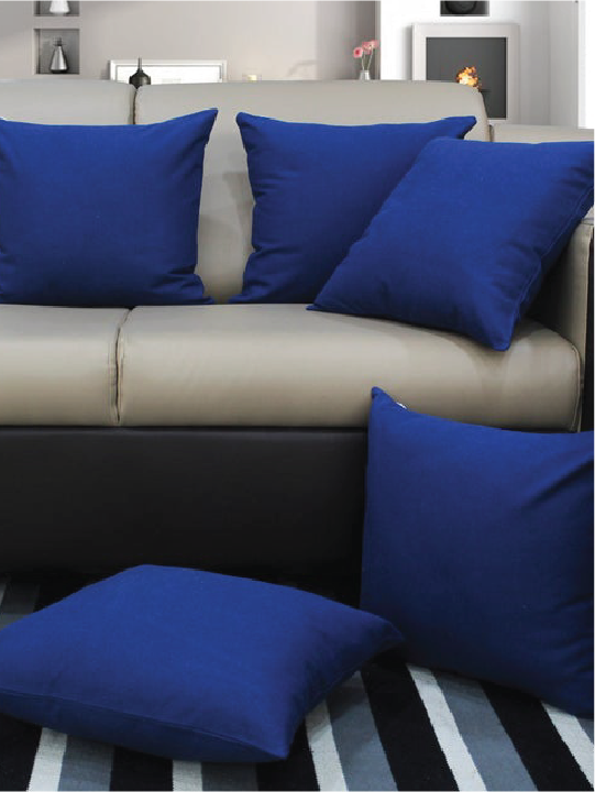 CUSHION COVER 5PCS SET SOLID BLUE Home and beyond