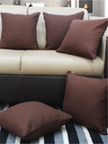 CUSHION COVER 5PCS SET SOLID BROWN