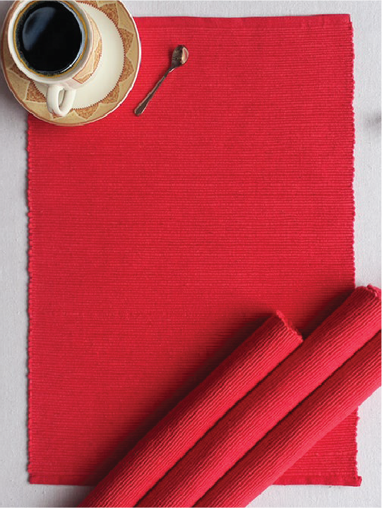 PLACEMATS 4PCS SET SOLID RED Home and beyond