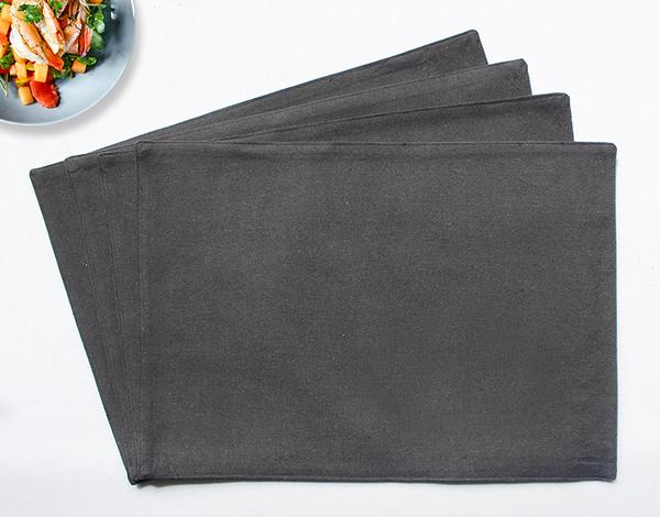 PLACEMATS 4PCS SET SOLID STEEL GREY Home and beyond