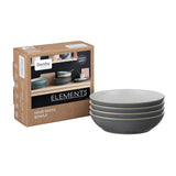 Elements Fossil Grey 4 Pc Pasta Bowl Set Denby