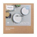 Elements Dark Blue 4 Piece Dinner Plate set Denby
