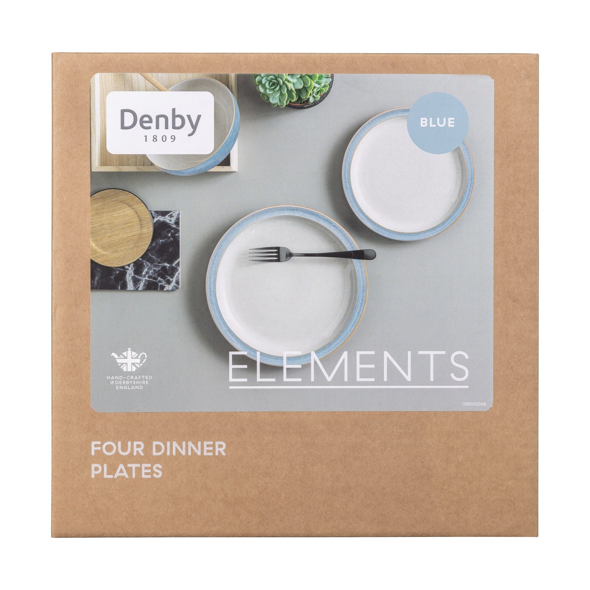 Elements Blue 4 Piece Dinner Plate set Denby