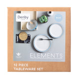 Elements Blue 12 Piece Tableware Set Denby