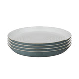 Impressions Charcoal Blue 4 Piece Spiral Dinner Plate Set Denby