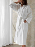 100% Cotton Waffle Bathrobes White Home and beyond
